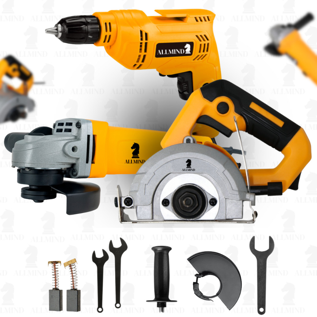 Jogo Kit 3 em 1 Multifuncional De Ferramentas Serra Marmore Esmerilhadeira Furadeira 2000W  Profissional Com Maleta