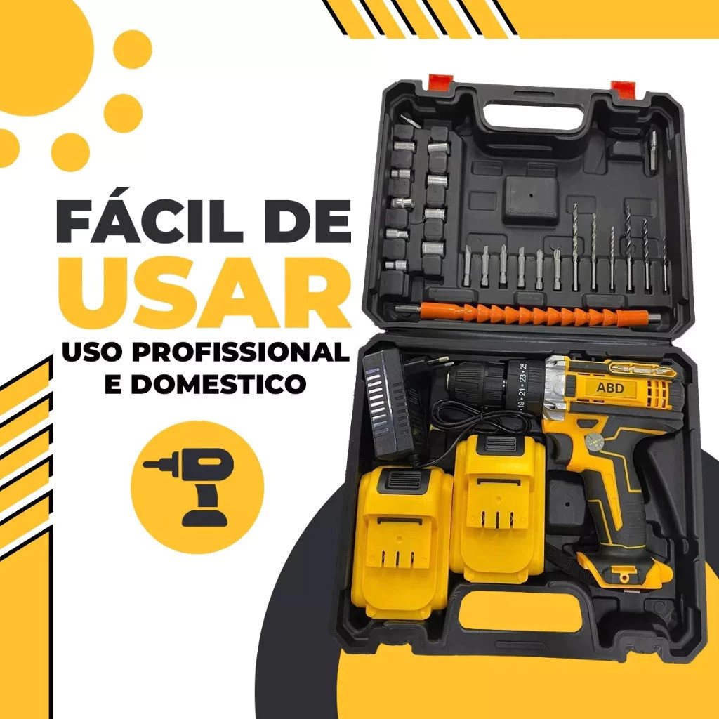 Parafusadeira 48V Bivolt com 2 Baterias e Estuche Completo