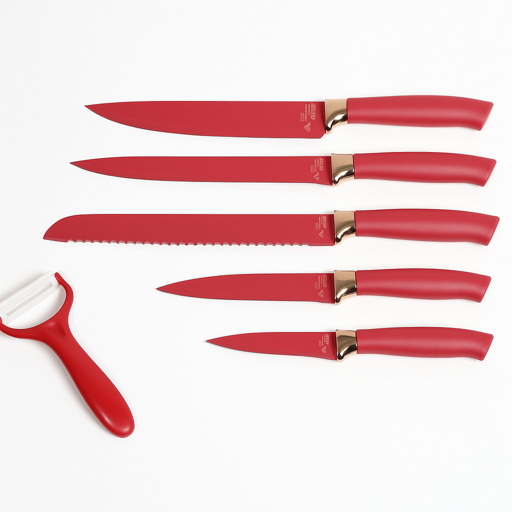 Kit Conjunto de Facas Inox Profissional 6 Peças com Descascador – Alta Durabilidade