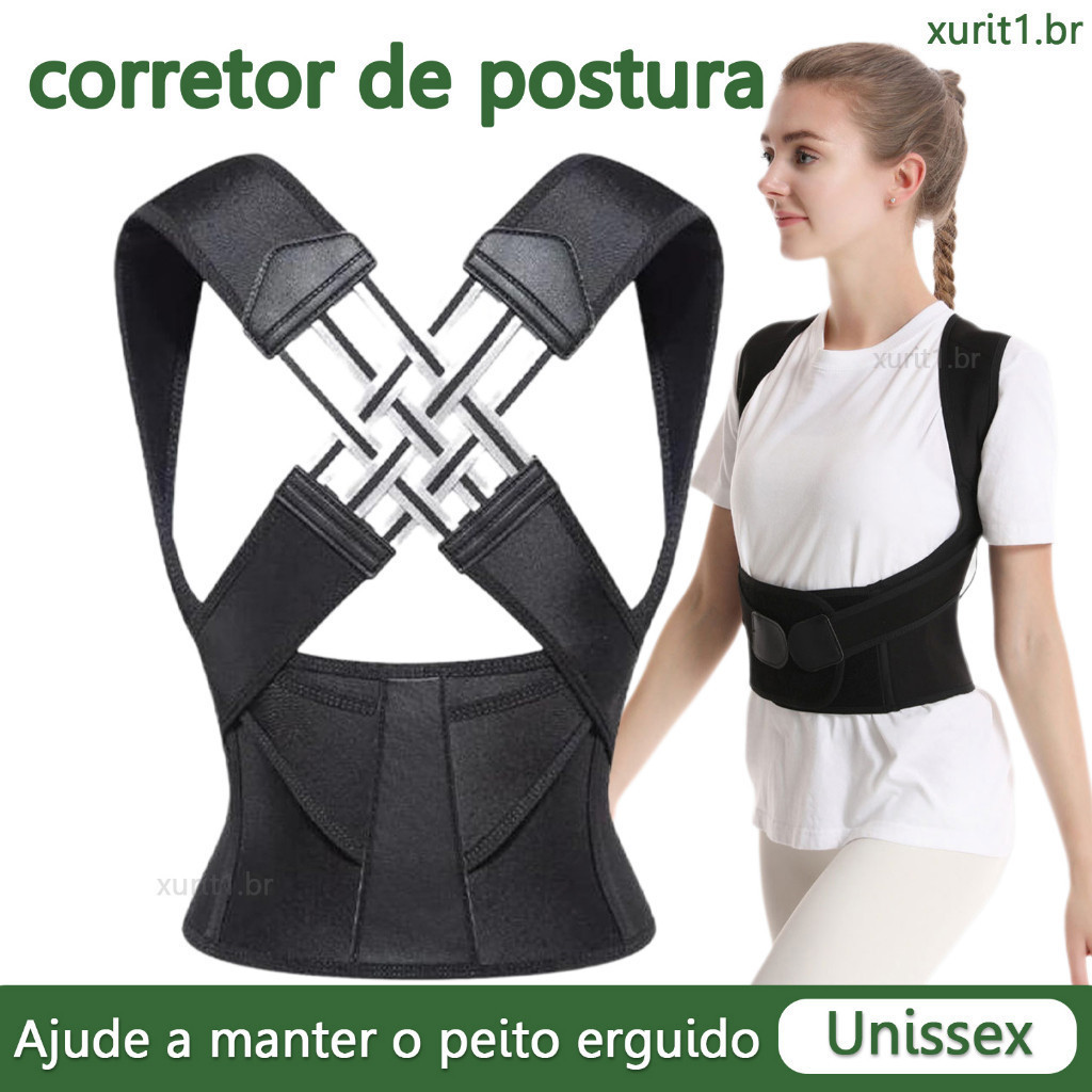 Cinta Corretor Postural Magnético Unissex Dor Ajusta Postura