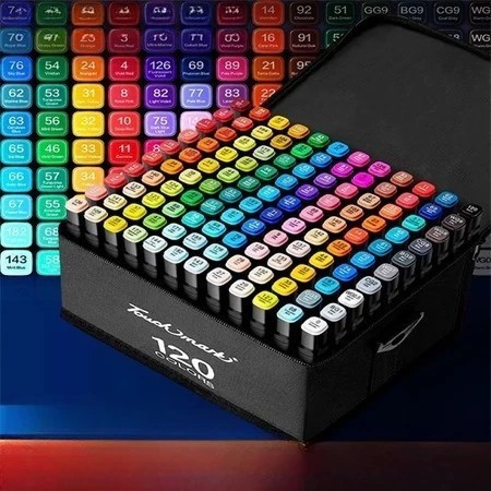 120 Cores touch marker Caneta Marcadora Com Ponta Dupla/Pintura De Arte/Aquarela/Material Escolar/Escritório