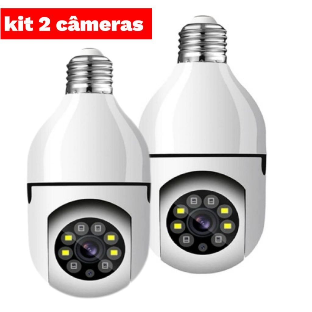 KIt 2 Mini IP Câmera Wifi sem fio visão noturna microfone auto falante acesso remoto aplicativo