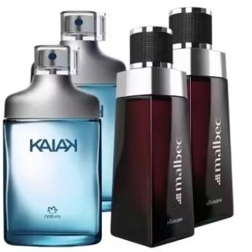 Combo masculino 04 perfumes 2malbec 2kaiak 100mls cada