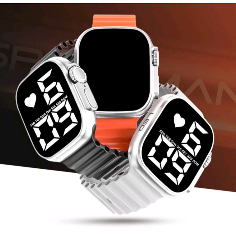 Kit1/3 Relógio D&#039;água LED Digital de Pulso Esportivo feminino Masculino Esporte Pulseira De Silicone