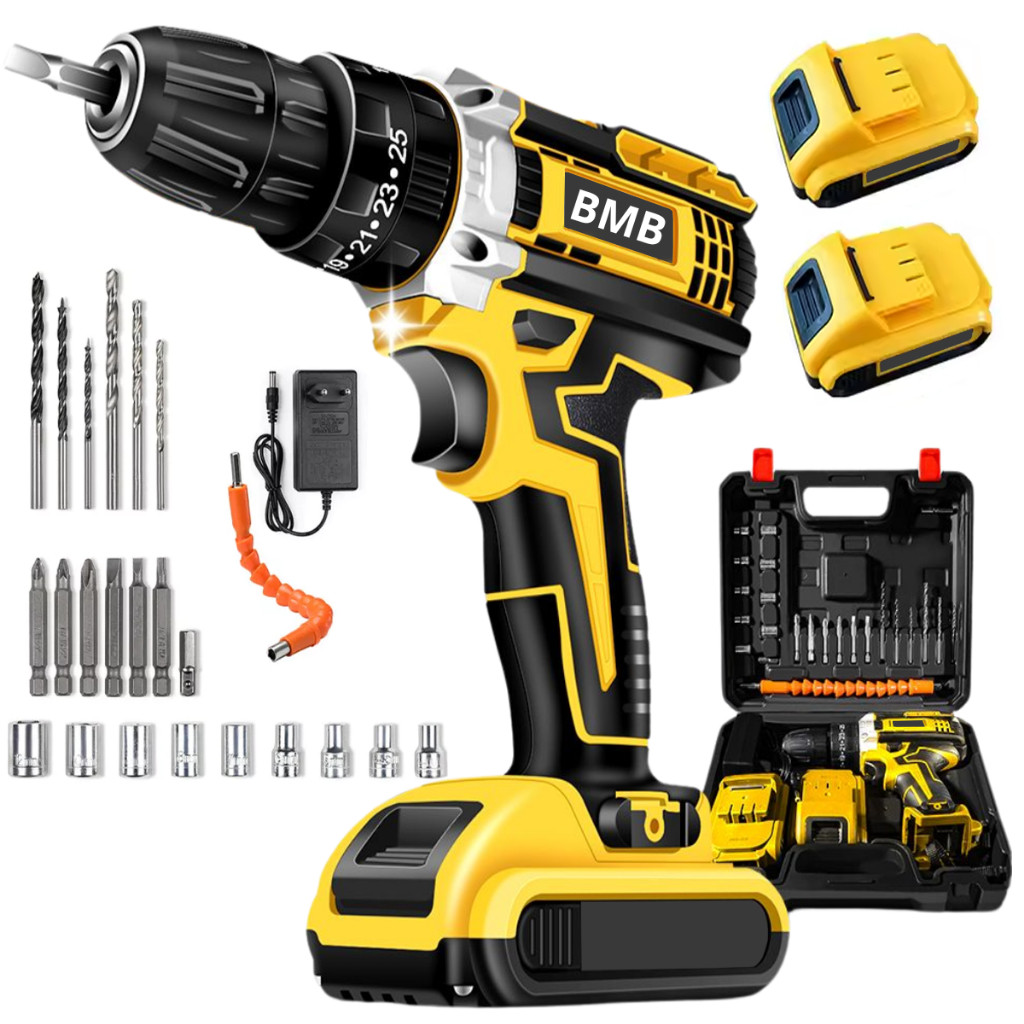 Parafusadeira Furadeira 48V 2 Baterias Com Maleta e Acessorios Completo