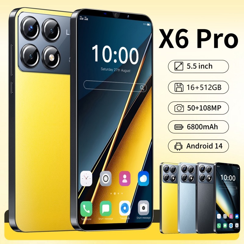X6 Pro Smartphone 16 + 512 Gb 5.5 Polegadas Android Celular