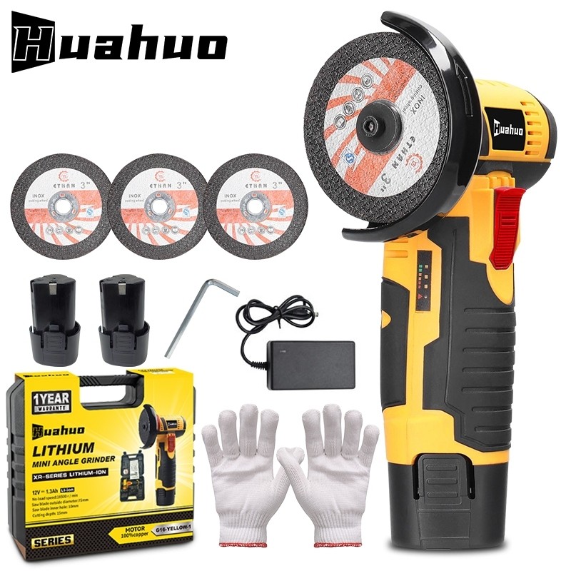 【110V/220V】Esmerilhadeira Lixadeira Recarregável Portátil 75mm 12v Angular S/fio Serra Mármore de  Baterias~